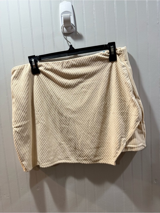 Cupshe Dresses & Skirts - Cupshe Cream Ribbed Wrap-Effect Mini‎ Skirt